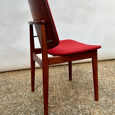 Arne Hovmand Olsen Danish modern,  teak single upholstered dining chair 