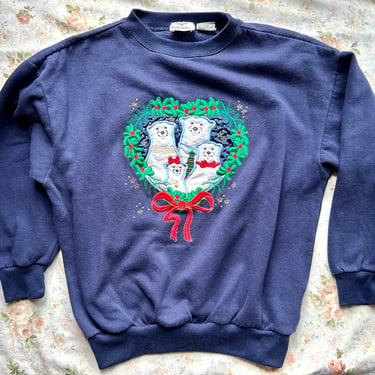 1990's S/M Polar Bear Christmas Sweater 