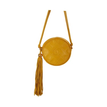 Chanel Yellow Mini Round Tassel Shoulder Bag
