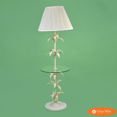 Tole Floor Lamp With Table