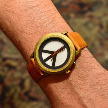 Vintage Lucky Brand 'PEACE' Quartz Wristwatch W/ Backlight, Men's/Unisex Wristwatch, Medium Size, Made With Peace & Love, 8