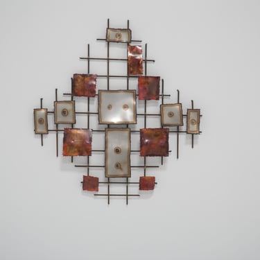 Vintage Brutalist Wall Sculpture in Torch-Cut Metal