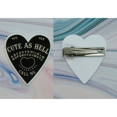 Planchette Hair Clip Goth Heart Barrette 