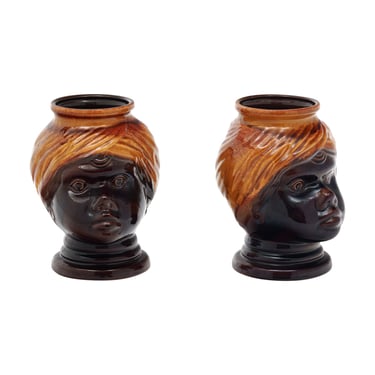 Italian Vintage “Blackmoors” Ceramic Vases