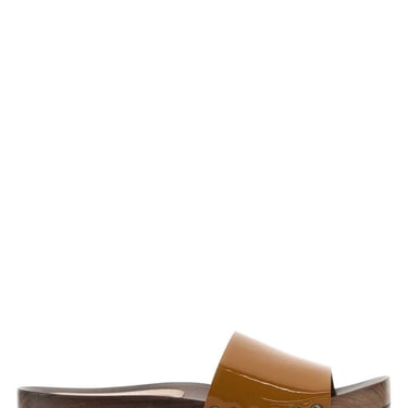 Miu Miu Women Camel Leather Clogs