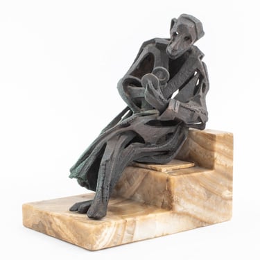Brutalist 'The Collector' Bronze Sculpture