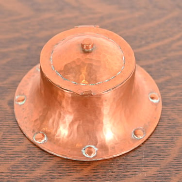 Roycroft Arts &#038; Crafts Hammered Copper Inkwell