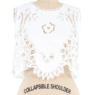 White Embroidered Lace Cotton Tank