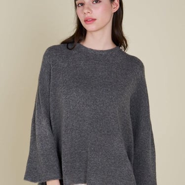 Grade & Gather - Oversized Sweater Top - Heathered Grey