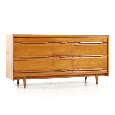 Crawford Furniture Mid Century Maple Lowboy Dresser - mcm 