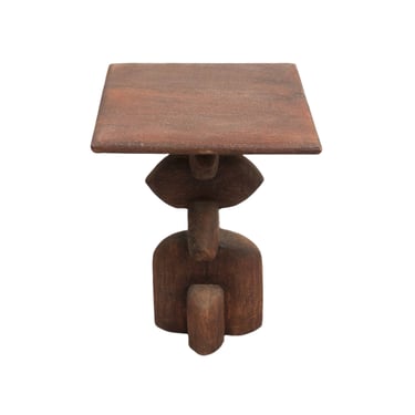 African Solid Wood End Table