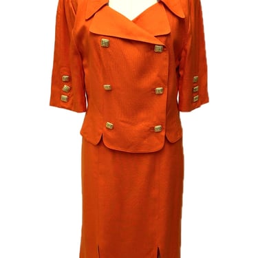 Louis Féraud International Orange Business Suit