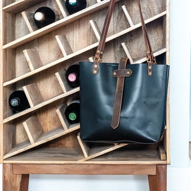 The Large Minimalist Leather Tote Bag | Leather Bag | Leather Purse Crossbody | Made in USA 