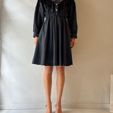 80s 'Lila Suilty' Black Fringe Western Dress / Small | Wild Honey -  Vancouver, BC | ATTIC