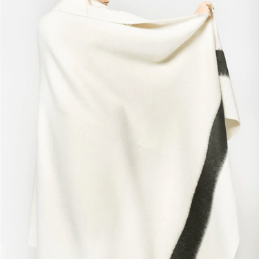 Ivory Striped Recycled Siempre Throw
