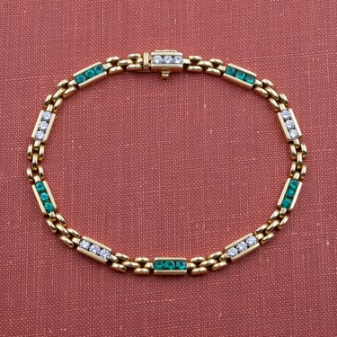 Colombian Emerald &amp; Diamond Bracelet c. 1960s