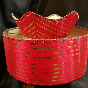 Vintage Red and Gold Lamp Shade