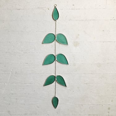 Laurel Suncatcher - stained glass leaf hanging - nature - leaves - glass - eco friendly 