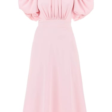 Rotate Midi Satin Dress With Balloon Sleeves Women