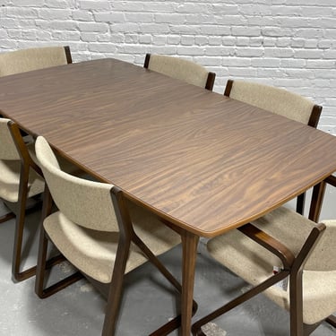Extra LONG Expandable Mid Century Modern Walnut DINING TABLE + Three Expansion Leaves 