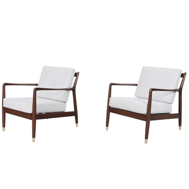 Vintage Walnut Lounge Chairs by Folke Ohlsson for Dux