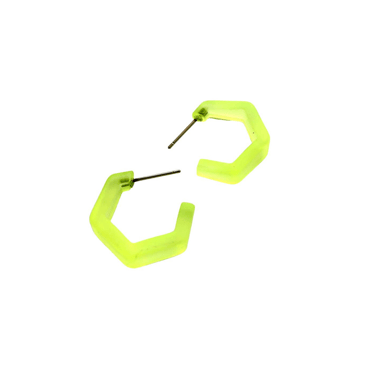 Hex hoops, frosted neon lime