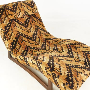 Adrian Pearsall Mid Century Walnut Wave Chaise Lounge Chair - Pair - mcm 