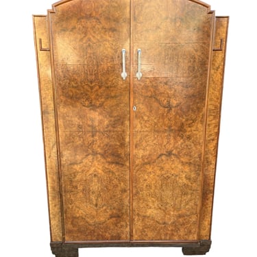 Vintage Art Deco Gentleman’s Burr Walnut Wardrobe