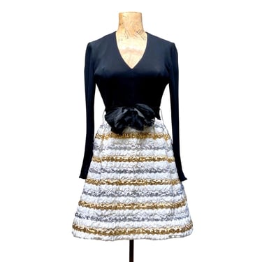flora black contrast knit midi dress FLORERE black Knit And Woven Mix hybrid Midi Dress  Florere