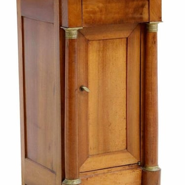 Antique French Empire Style Mahogany Nightstand End Table Side Cabinet, 19th Century 