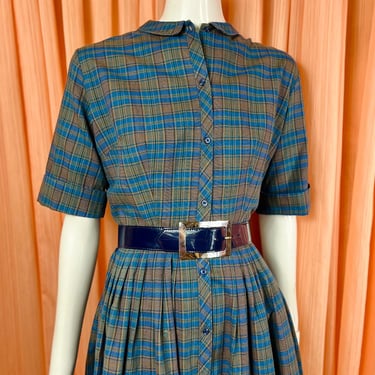 1950's Plaid Shirtdress