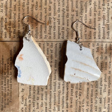 Porcelain  Earrings -- White Dish Earrings -- Dish Earrings -- Handmade Earrings -- Handmade Jewelry -- Handmade -- Scotland 