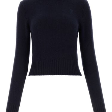 Ami Women Midnight Blue Cashmere Blend Sweater