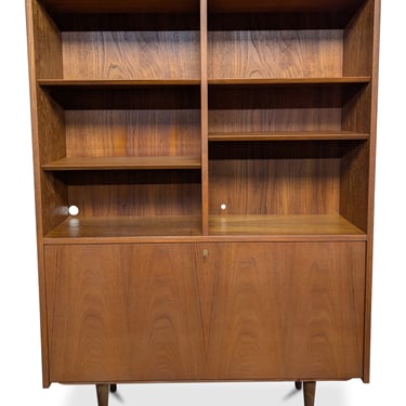 Teak Bookcase w Dry Bar - 072436