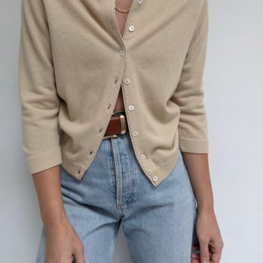 Vintage Sand Cashmere Cardigan