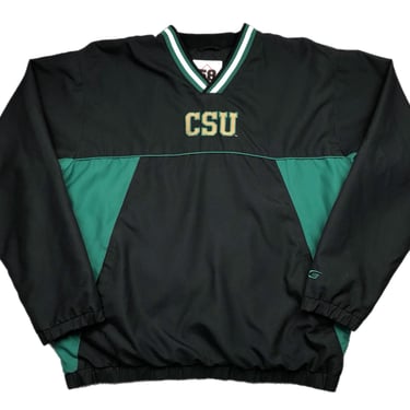 Vintage 90s Colorado State University Rams Embroidered Double Sided Collegiate Windbreaker Pullover Size Large 