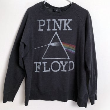 80's Pink Floyd Sweatshirt XXL, Official Pink Floyd Label, Dark Side of The Moon Vintage Shirt Dark Charcoal Gray Pullover Fleece 2X Large 
