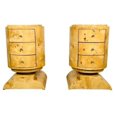 Art Deco Burlwood Nightstands 