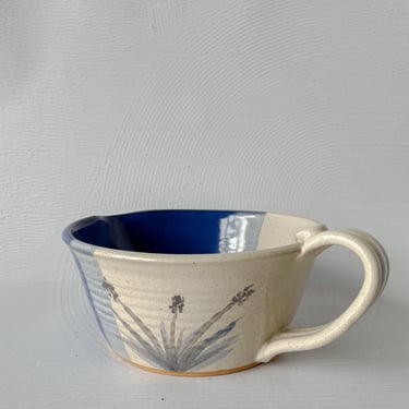 Blue &amp; Cream Speckled Ceramic Bowl