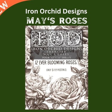 Pre-Order NEW May's Roses Transfer 4 pages 12” X 16”