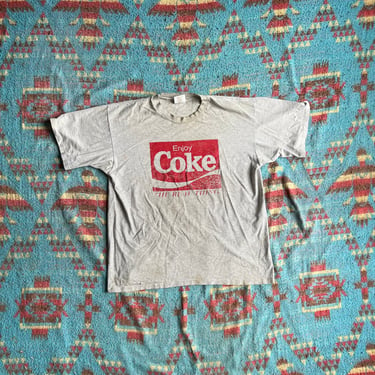 Vintage 1990s Thrashed Coke T Shirt Soda Cola 