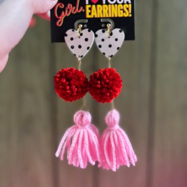 Dark Love Heart Puff Earrings by Artsy Black Girl