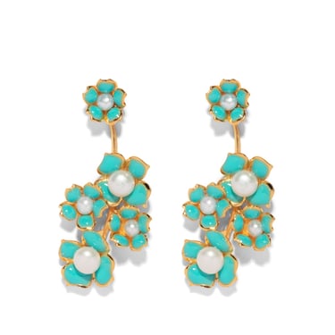 The Pink Reef Falling Florals in Turquoise