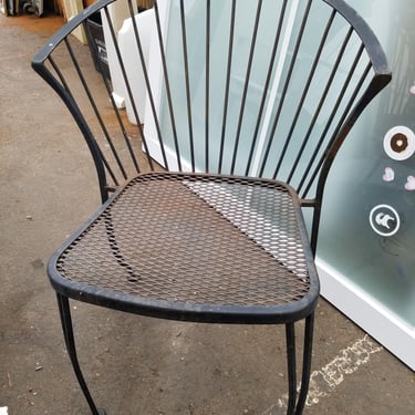 Vintage Steel Curved Back Patio Chair H32 x W24.25 x D22