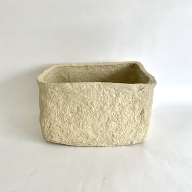 Handcrafted Paper Mache Oblong Bowl Large Organic Modern 