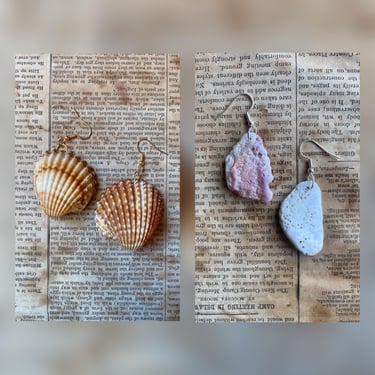 Handmade Earrings -- Shell Earrings -- Nautical Earrings -- Handmade Jewelry -- Italian Shells-- Earrings -- Handmade 