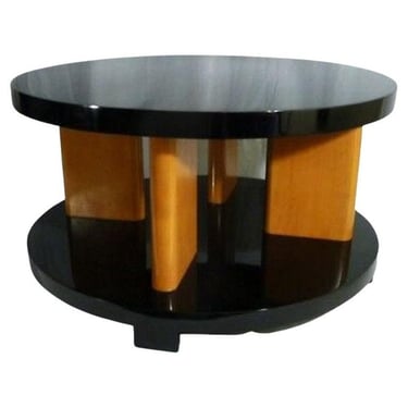 Hollywood Regency Brown Saltman Art Deco Lacquer Coffee Table 