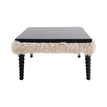 Upholstered Fur Coffee Table, 1980s 