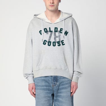 Golden Goose Grey Cotton Sweatshirt With Logo Men