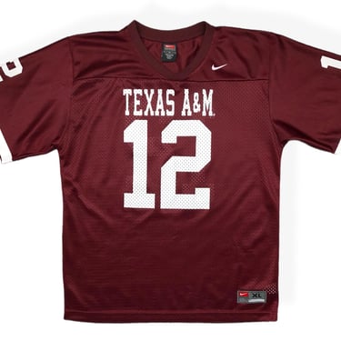 Vintage 90s Nike Team Texas A&M Aggies Football #12 Home Jersey Size Medium/Large 